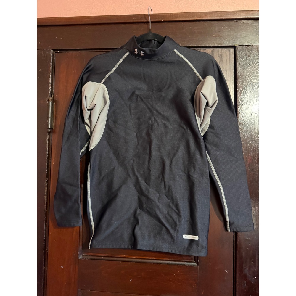 Under Armour Metal Mock Neck Long Sleeve Compression Shirt fleece Womens‎ LG